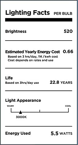 60 vata ekvivalent od 5,5 vata LED žarulje sa žarnom niti 912 98 6-inča