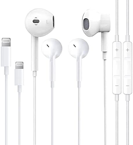 [Apple MFI certificiran] iPhone slušalice s priključkom munje, 2PC ožičene slušalice smanjenje buke s mikrofonom i volumena, kompatibilno