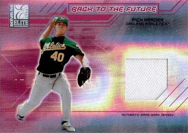 Rich Harden igrač istrošen Jersey Patch Baseball Card 2004 Donruss Elite Povratak u budućnost refraktora BF2 LE 100/200 - MLB igra
