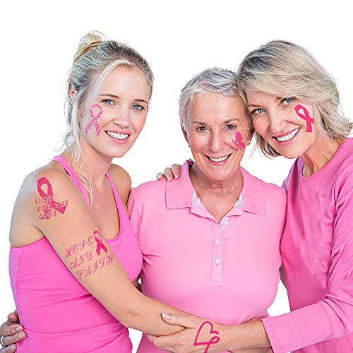 160 PCS ružičaste vrpce tetovaže svijesti o raku dojke Privremene tetovaže