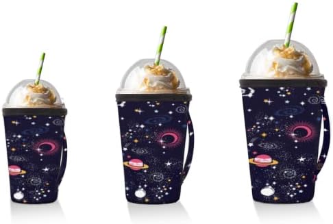 Universe Space Star Planet Iced Osolatovi rukava za kavu za hladna pića pića, rukav za šalicu neoprene za višekratnu upotrebu s ručicom