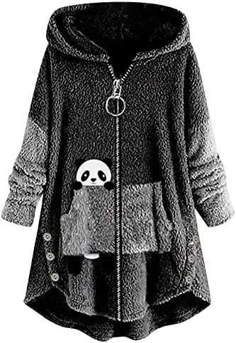 RMXEI kapuljače za žene plus veličina, ženska jesen i zimska ležerna čvrsta boja plišana topla s kapuljača plus jakna