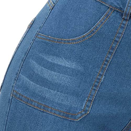 Flare hlače za žene Jean široke noge Bagggy Jeans hlače isprane ribane zvono na dnu Žene Streetwear Bootcut Jeggings