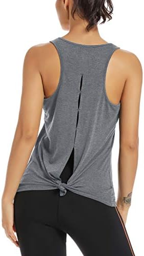 MUZNIUER WOMENS YOGA WOUROOUT TOPS-CUTE Open Back Trčanje u teretani Activewear Sportska košulja za žene