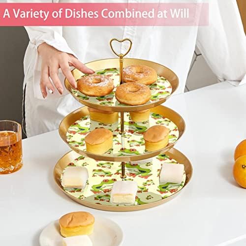 3 slojeva za desert stalak za cupcake voćna ploča plastika za posluživanje zaslona za vjenčanje rođendan za tuširanje čajne zabave