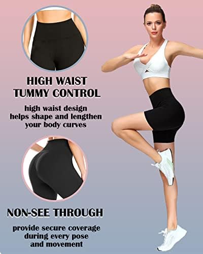 FullSoft 7 Pack Biker Shorts za žene-5 ''/ 8 '' Vježba s visokim strukom trčanje atletske spandex soft teretane kratke joga gamašice