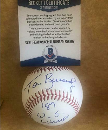 Tom Brunansky 87 W.S. CHAMPS TWINS potpisali su auto M.L. Baseball S58809 - Autografirani bejzbol