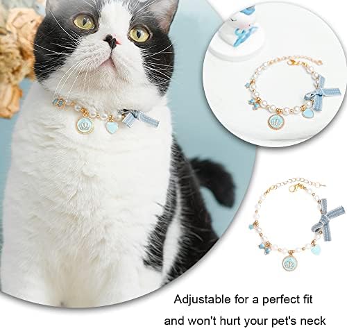 Xinxingdingsheng ogrlica za kućne ogrlice Slatka biserna ogrlica ogrlica ogrlica mačja ogrlica s lukom i privjeskom za pseće mačke