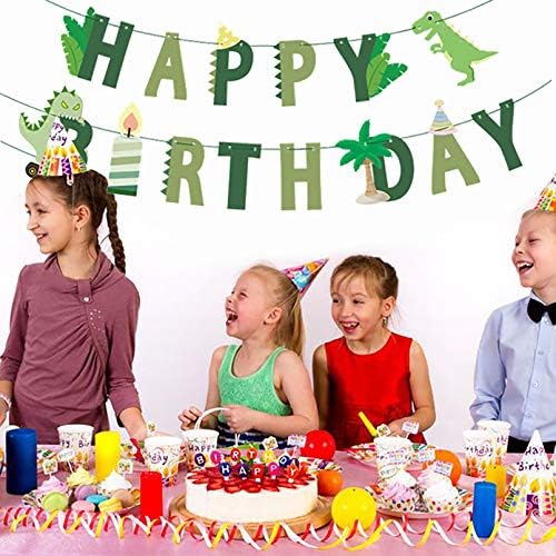 Dinosaurus sretan rođendan banner-dinosaurus Sretan rođendan banner, dinosaurus tematske rođendanske dekoracije za djecu