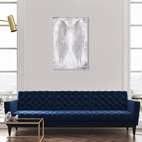 Oliver Gal Fashion i Glam Contemporary Canvas Wall Art Wings of Angel Ametist spreman za objesiti dekor doma 37,0 x 25.0 Bijelo -sivo