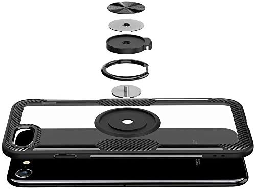 Futrola za telefon za iPhone 7/8 s utikanim staklenim zaslonom zaštitnika Clear poklopac i držač za držanje stajališta tvrdi pribor