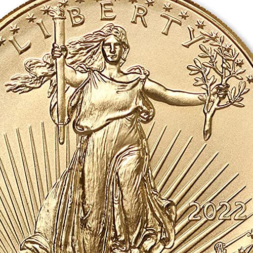 2022 Nema kovnice 1/10 oz American Gold Eagle Coin Brilliant necirkuliran s certifikatom o autentičnosti od strane Mint State Gold