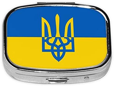 Kvadratna mini kutija za tablete s ukrajinskom zastavom organizator putnih pretinaca za lijekove prijenosna metalna kutija za tablete