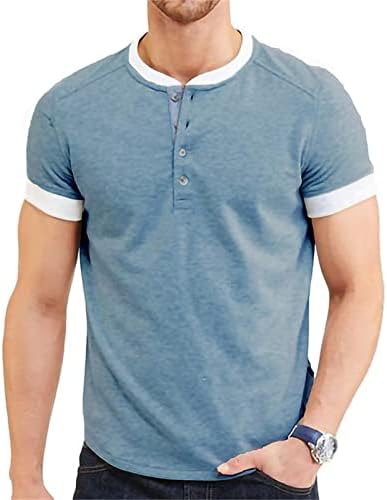 Muški modni ležerni prednji placket majice s kratkim rukavima Majice kontrastna ovratnika Odjel dizajnirane vrhove