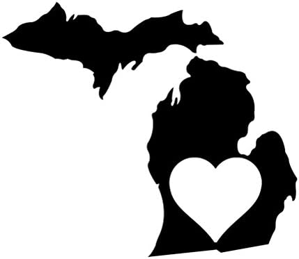 Michigan Heart State Silhouette 6 naljepnica za vinil naljepnice