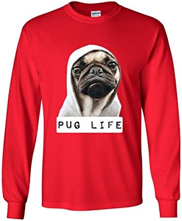 Pug Život Smiješna novost dugih rukava majica Gangsta Parody Hipster Humor Dog Pet