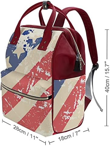 Retro američka zastava pelena s pelenom ruksak stilski majčinstvo multifunkcionalna torba multifunkcionalna vodootporna putovanja dojiranje