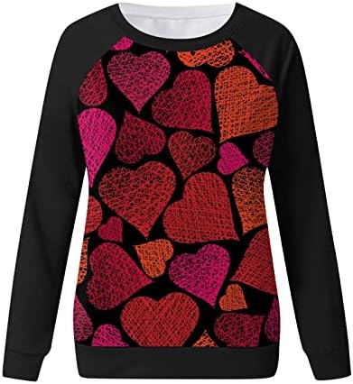Jjhaevdy Valentine Day majice Žene grafičke pulovere Ljubav srce slovo Print Twitheirt casual vrhovi pulover