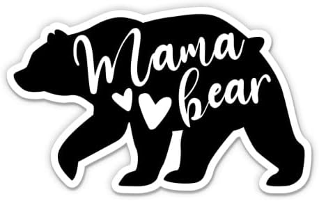 Mama medvjed crni oblik naljepnica srca - naljepnica prijenosnog računala - vodootporni vinil za automobil, telefon, boca s vodom -