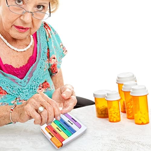 Organizator tableta Weekly | Prijenosni spremnik za tablete, držač vitamina 7-dnevna kutija za tablete 4 puta dnevno, 28-odjeljak Slučaj