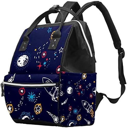 Space Stars Raketne planete pelena Backpack Baby Pelena vrećice za presvlačenje Multi funkcije Velikog kapaciteta Putnička torba