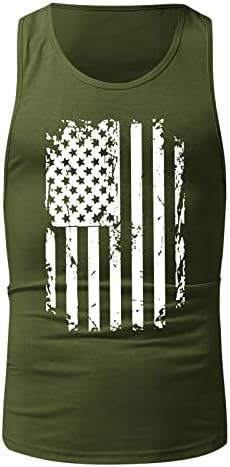 4. srpnja grafički tenk vrhovi za muškarce američke zastave grafičke majice ljetni rukavi bez rukava atletski mišići odsječeni košulja