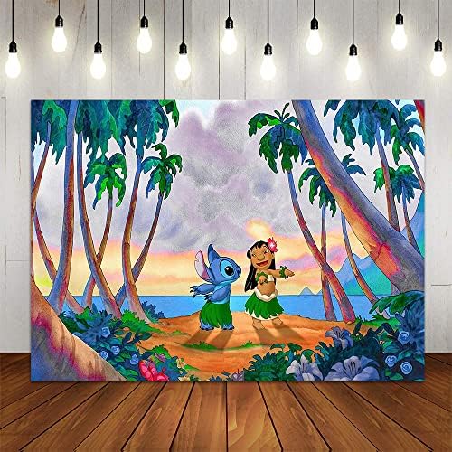 Ljetna dekoracija zabave za fotografije iz crtića tropska 5.93 Ft ljetna plaža ocean Rođendanska pozadina za fotografije za dječji