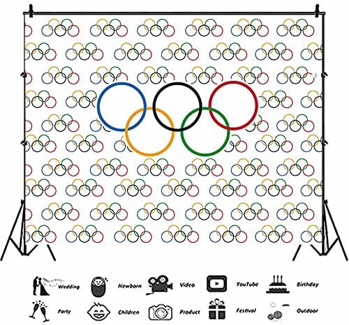 Olimpijska Sportska tematska pozadina za fotografiranje vinilni olimpijski prstenovi međunarodni banner za sportske zabave foto photofoni