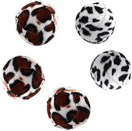 KOQWEZ33 5PCS CAT KITTEN SMIJENE ZEBRA-Stripe Leopard Ball Play Toy Teaser Interaktivna slučajna boja