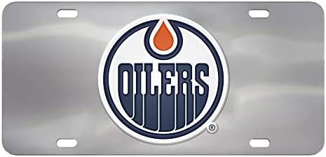 FanMats 27366 Edmonton Oilers prednja registarska tablica od nehrđajućeg čelika s velikim 3D oblikovanim metalnim amblemom