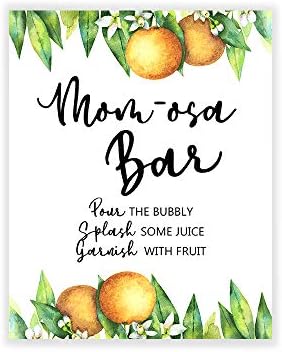Mom-OSA bar print, plakat narančastih dječjih tuševa, smiješni šampanjac dekor 8x10 neradamed
