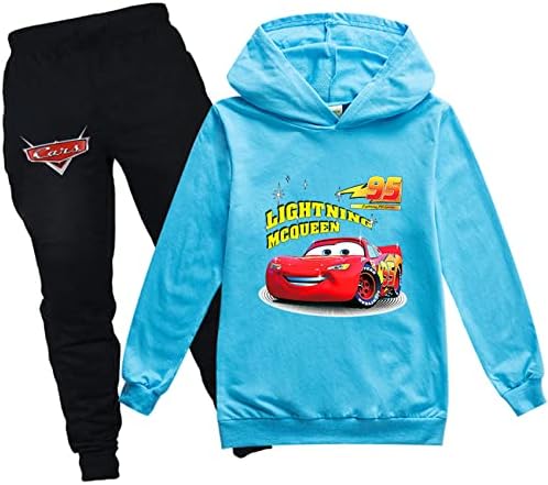 Maxvivo dječji automobili grafički hoodie munja McQueen pullover vrhovi+jogging hlača-2 komada odijela