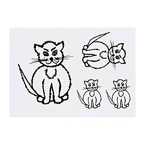 4 x 'sjedeće mačke' privremene tetovaže