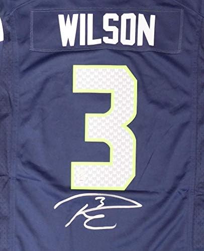 Seattle Seahawks Russell Wilson Autografirani plavi Nike Jersey Veličina M RW Holo Stock 159119 - Autografirani NFL dresovi