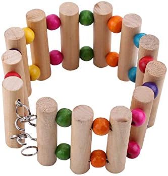 Igračke s ptičjim ljestvicama, fleksibilna zavična ljestve za penjanje viseće drvene žvakaće igračka za ptičju papagaj zamorca čipsmunk