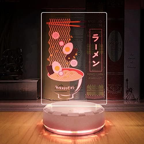 ANCFUN RAMEN Japanski znak za rezance, LED stolna svjetiljka, izlog trgovine, dekor kućne spavaće sobe, višebojne noćne svjetlosti,