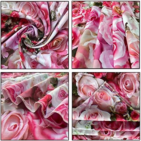 7 do 5 do Majčin dan ružičasta ruža zidna pozadina ružičasto cvijeće za djevojčice pozadine za rođendanske zabave, plijevljenje rekviziti
