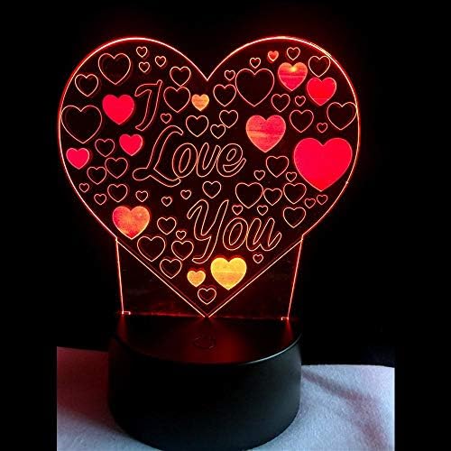3d volim te volim srce LED žarulja stolna svjetiljka Šarena blagdanska munja USB kontroler Svjetla za svjetiljke za kućni bar za vjenčanje