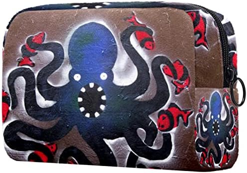 Lubanja s hobotnicom crna torba za putničku šminku kozmetička vreća toaletna toaletna torba za žene za djevojčice organizatore