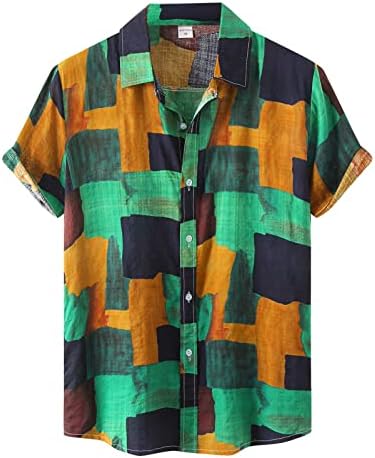 Xiloccer muške haljine s uzorkom košulje pruge visoke majice muške majice zapadne gumbe up majice majice majice za muškarce